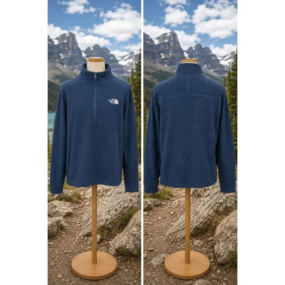 The North Face Blue Quarter Zip Pullover Men’s Large